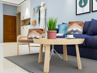 Modern and luxurious living room decoration of modern residence