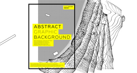 Placard template with abstract geometric shapes, 80s memphis bright style flat design elements. Retro art for covers, banners, flyers and posters. Eps10 vector illustrations