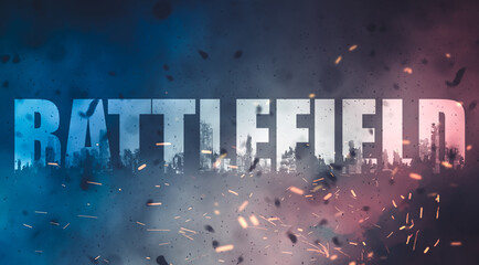 battlefield, smokes and disaster scenario background