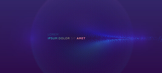 Glowing particles liquid dynamic flow background. Trendy fluid cover design. Eps10 vector illustration