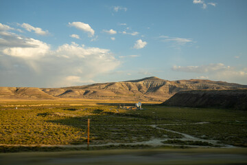 Prairie and stark desert landscape in Wyoming