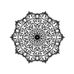 Mandala. Ethnic decorative pattern. Hand drawn round lacy background.