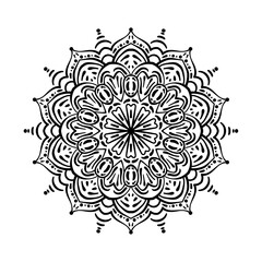 Mandala. Ethnic decorative pattern. Hand drawn round lacy background.