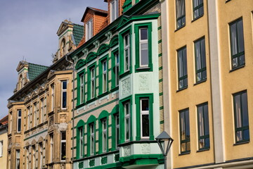 Fototapeta premium bernau bei berlin, deutschland - historische häuserzeile