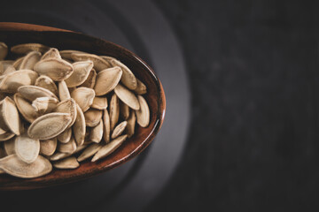 fresh and delicious pumpkin seeds on the table