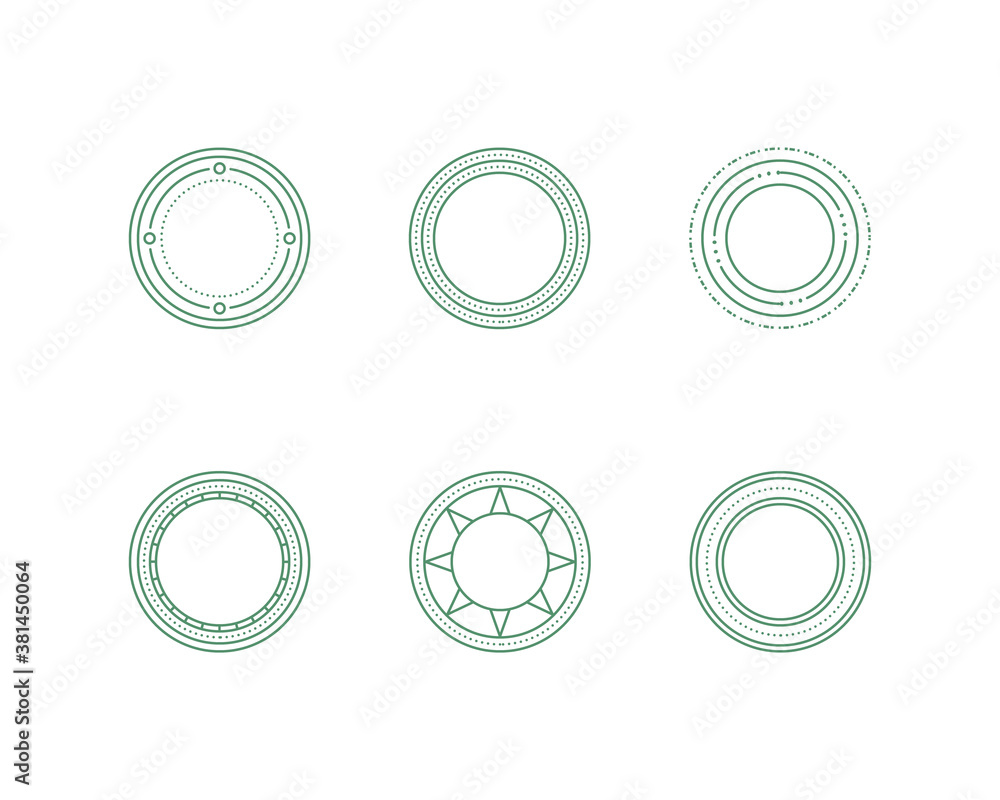 Poster set of round frames isolated on white background. blank frames template. vector illustration.
