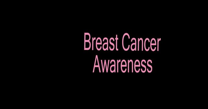 World Breast Cancer Awareness Day. Pink ribbon cancer awareness. Modern style logo animation for october month awareness campaigns.
