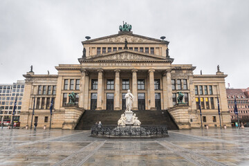 Konzerthaus, the Concert Hall in Berlin on a rainy winter day