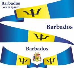 Flag of Barbados, Barbados. Bright, colorful vector illustration.