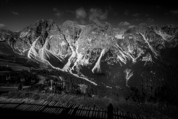 The mountainous landscape