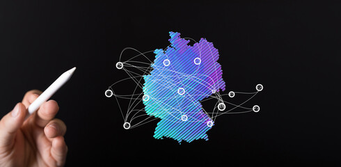 country germany map digital outline silhouette