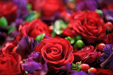 background colored flowers with blur