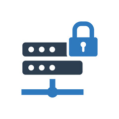 data server lock icon - storage protection icon