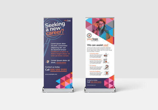 Modern Corporate Banner with Colorful Geometric Pattern