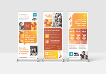 Medical Insurance Roll Up Banner with Modern Orange Theme