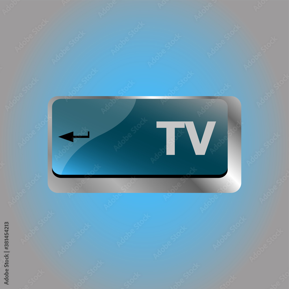 Poster computer keyboard keys with tv enter button