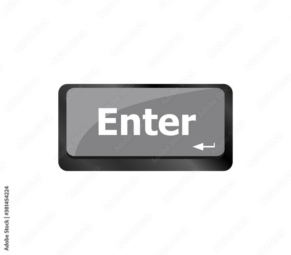 Poster message on keyboard enter key, for online support concepts