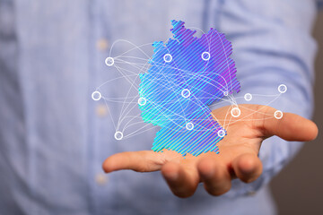 state germany map digital outline silhouette