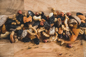 fresh and delicious dried fruits on the table
