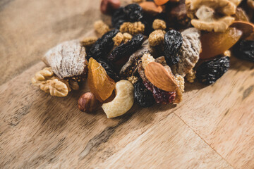 fresh and delicious dried fruits on the table