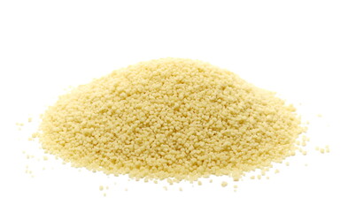 Couscous pile isolated on white background
