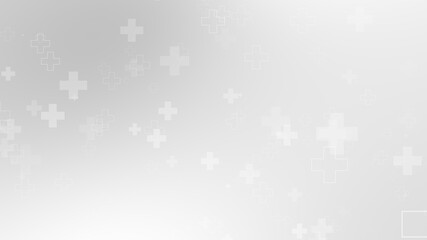 Abstract medical white gray cross pattern background.