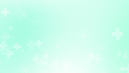 Medical green blue cross pattern healthcare background.
