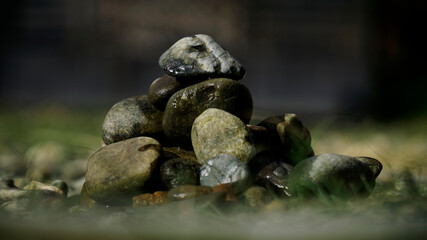 stacked stones on the ground