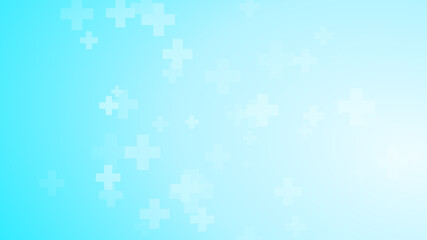 Medical health blue cross pattern background. Abstract healthcare technology and science concept.