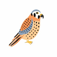 Kestrel bird. Vector illustration Isolated on white background.