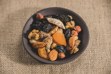 fresh and delicious dried fruits on the table