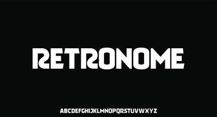 Retronome, unique Retro modern font alphabet vector set