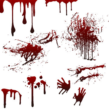 Halloween collection, blood stains, vector