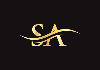 SA logo design. SA Logo for luxury branding. Elegant and stylish design for your company - obrazy, fototapety, plakaty