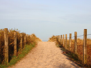 Beach Path with Sand and Side Enclosure