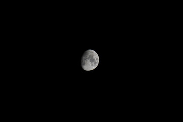 The moon in the night sky