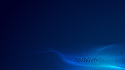 Dot blue wave light screen gradient texture background. Abstract  technology big data digital background. 3d rendering.
