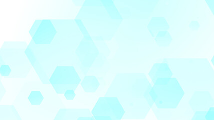 Abstract hexagon geometric white blue pattern technology medical background.