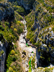 The Verdon Gorge (Gorges du Verdon), a river canyon in Cote d'Azur, Provence, France