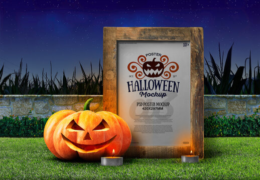 Halloween Mockup Rustic Poster