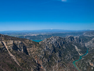 Fototapeta premium The Verdon Gorge (Gorges du Verdon), a river canyon in Cote d'Azur, Provence, France