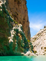 The Verdon Gorge (Gorges du Verdon), a river canyon in Cote d'Azur, Provence, France