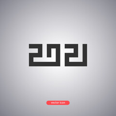 2021 year vector icon isolated on gray background