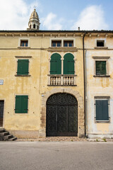 Fototapeta na wymiar View on the village of Valmareno, a hamlet of Follina. Veneto - Italy