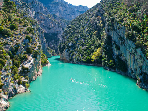 The Verdon Gorge (Gorges du Verdon), a river canyon in Cote d'Azur, Provence, France