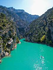 The Verdon Gorge (Gorges du Verdon), a river canyon in Cote d'Azur, Provence, France