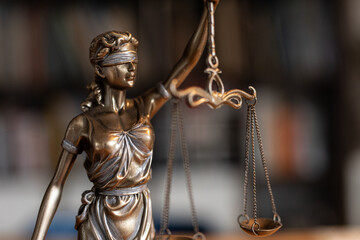 Fototapeta na wymiar law symbol statue justice and order