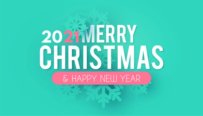 Happy New 2021 Year Soft background with snowflakes