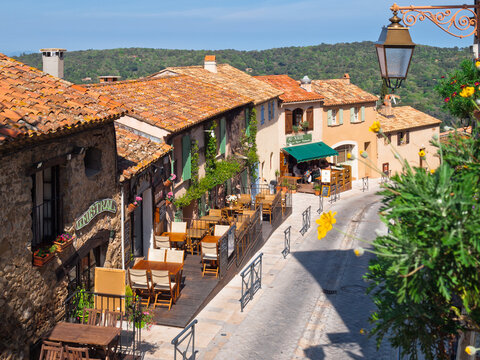 Street in Ramatuelle village, French Riviera, Cote d'Azur, Provence, southern France