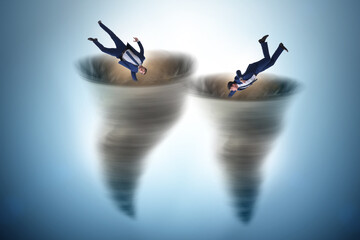 Bankruptcy and crisis concept with businessman